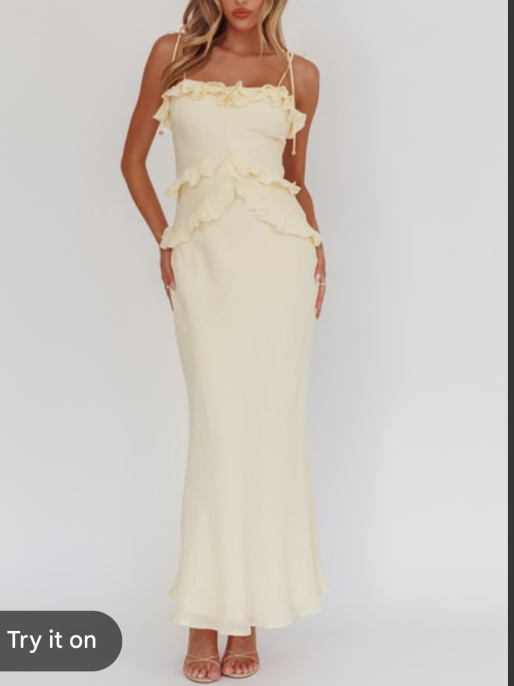 On A Roll Frill Trim Maxi Dress - Yellow